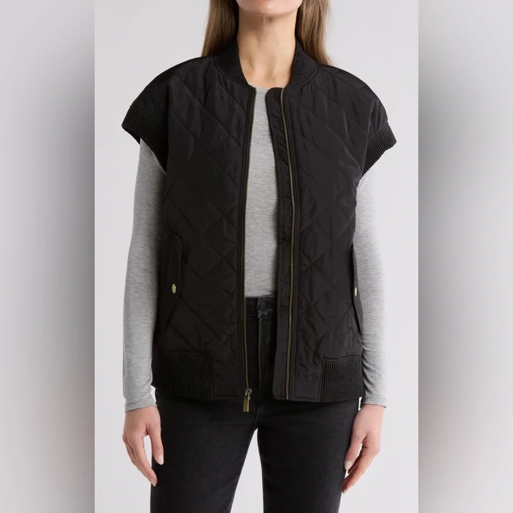 Michael Kors Black Quilted Women's Vest